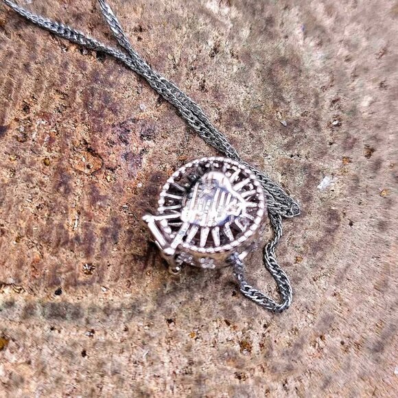 Genuine Canadian Ammolite Ferris Wheel 925 Pendant Necklace - Picture 11 of 11